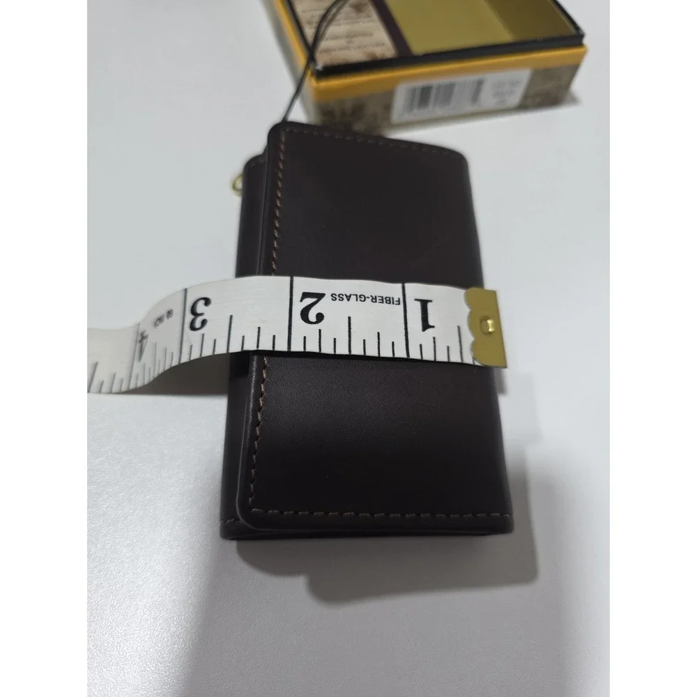 Dopp Genuine Leather Key Holder Wallet Valet Key Case Fob‎ Brown Snap Closure